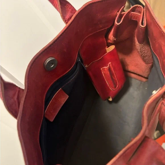 Dooney & Bourke Rich Red Leather Tote - Picture 2 of 5